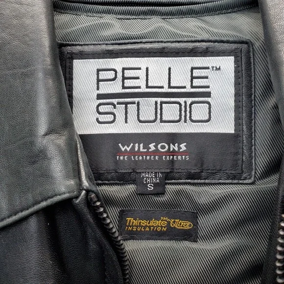Pelle Studio Wilsons Leather Jacket Men Small Black 3M Insulation Zip-Out Lining